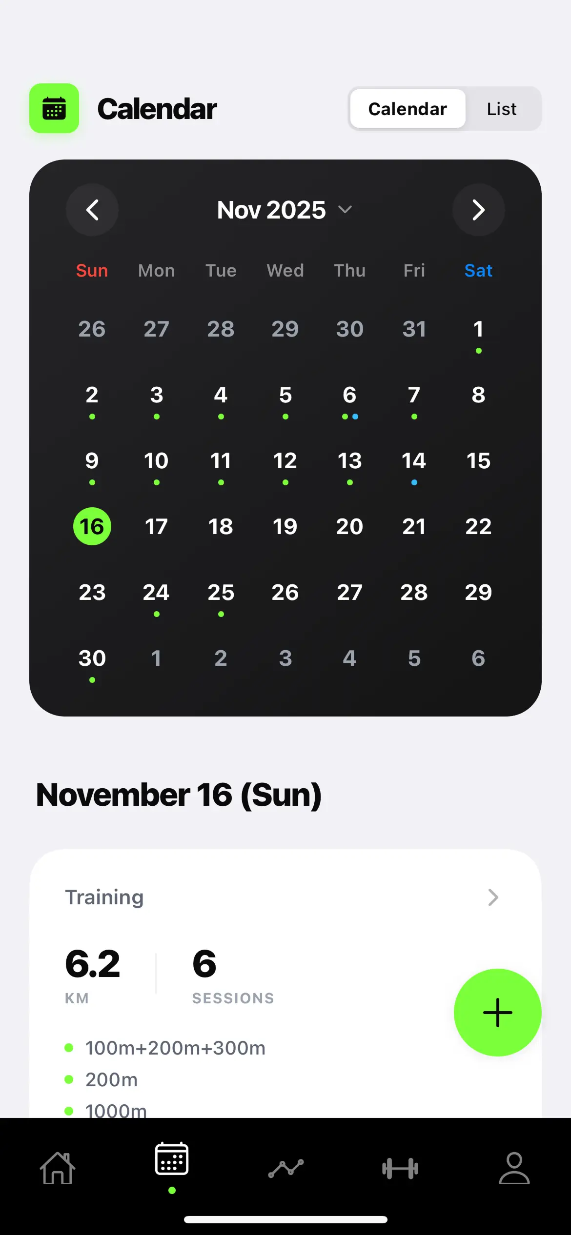 Calendar view