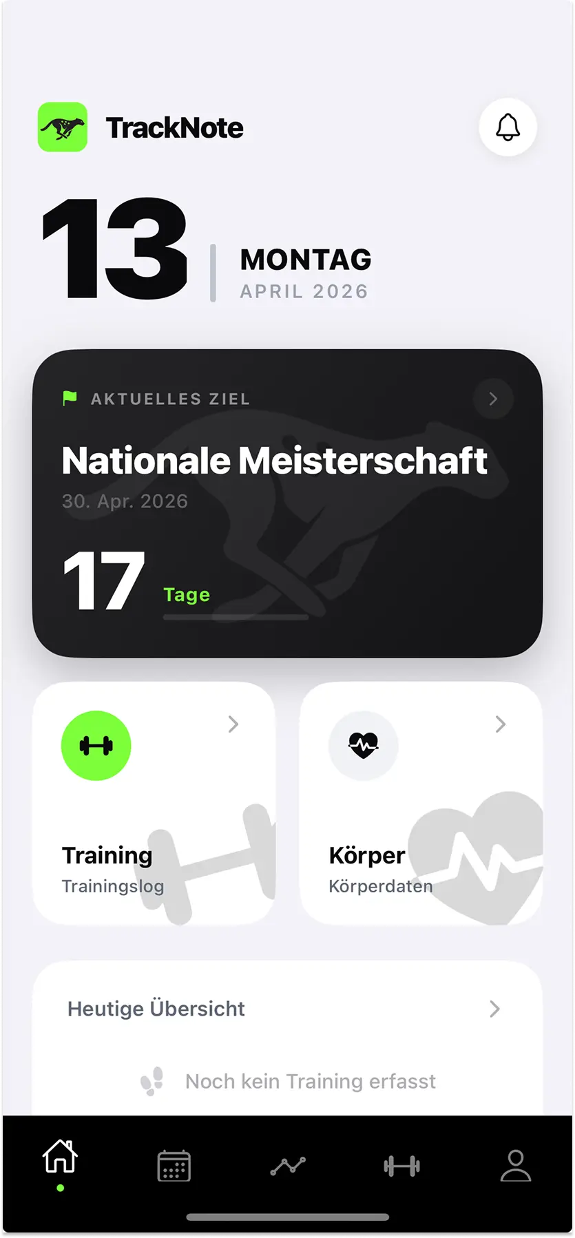 TrackNote App Vorschau