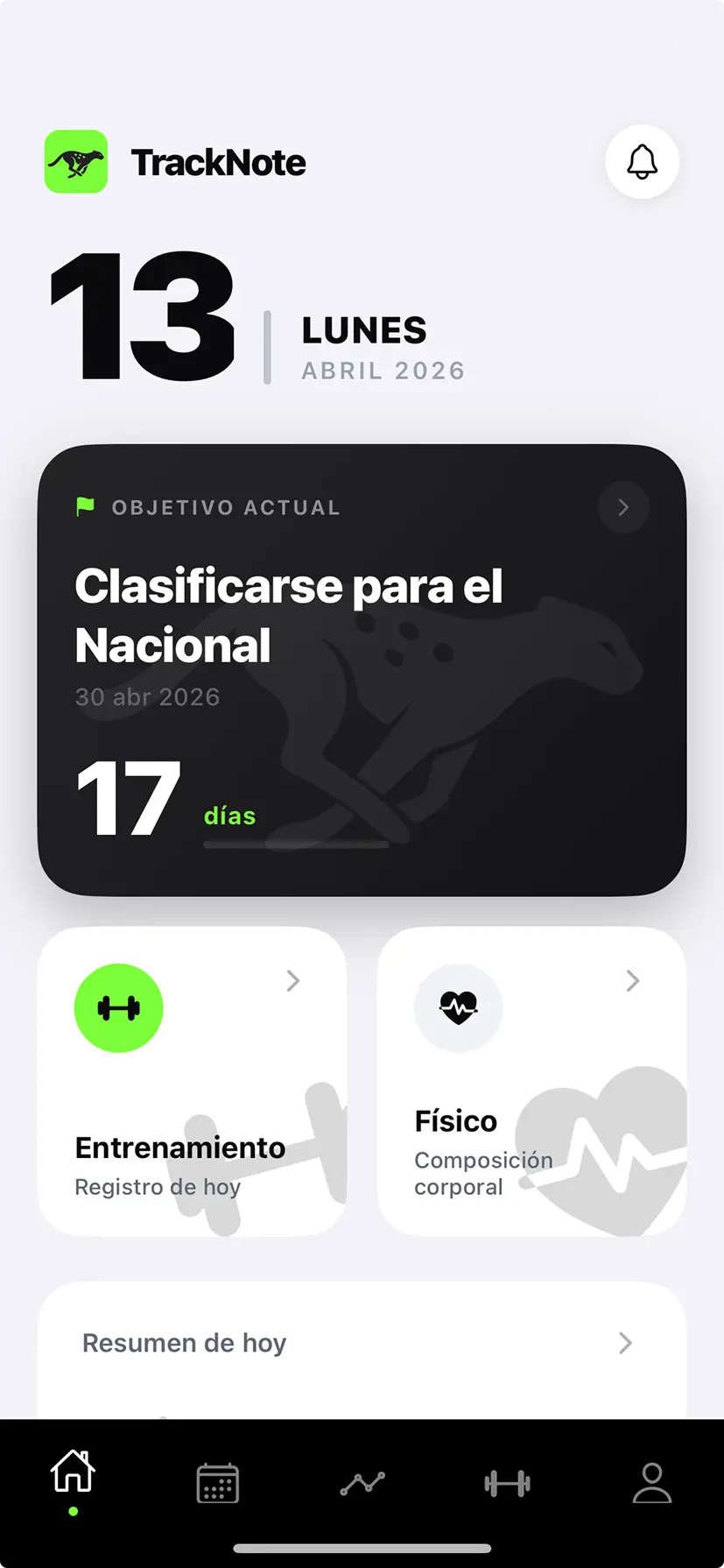 Pantalla de inicio