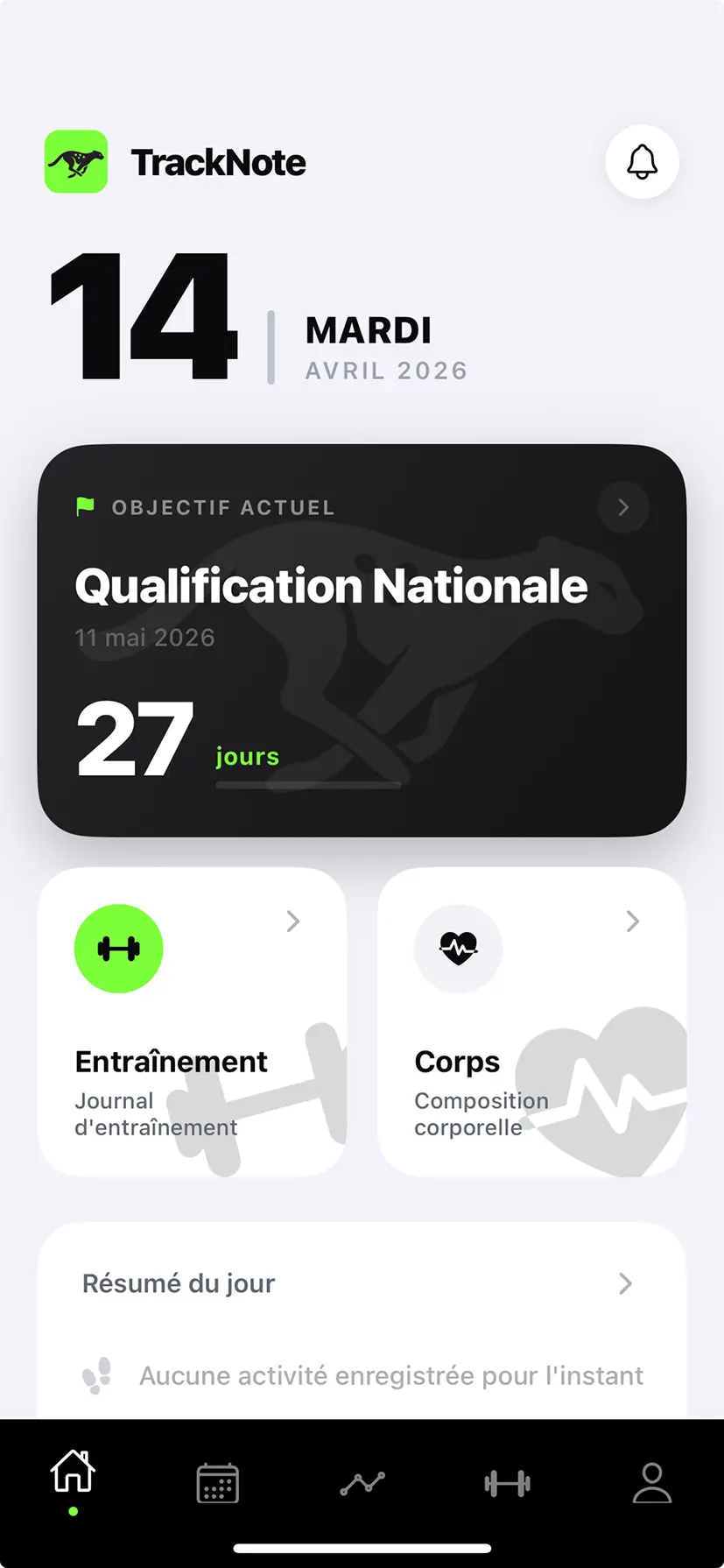 Écran d'accueil