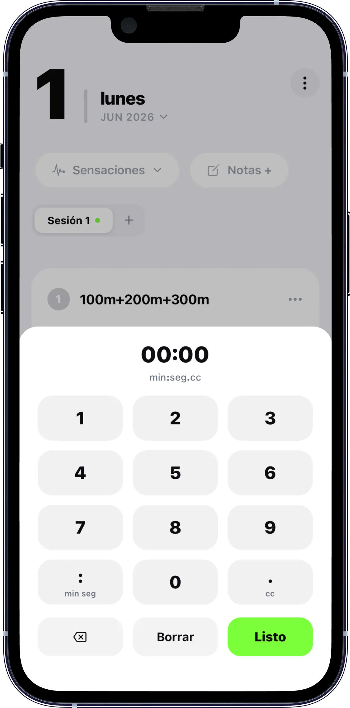 Registra tus sesiones de forma rápida y sencilla